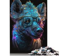 Puzzle "Le iene indossano gli occhiali", decorazione unica per la casa, puzzle in cartone riciclato al 100%, per adulti, regali di Halloween, 1000 pezzi (75x50 cm).