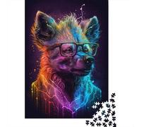 Puzzle "Le iene indossano gli occhiali", divertimento per tutta la famiglia, puzzle in cartone riciclato al 100% per bambini e adulti dai 12 anni in su, regali di Halloween, 300 pezzi (40x28 cm).