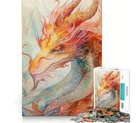 Puzzle leggendario del Drago Rosso da 1000 pezzi per adolescenti, stimola la memoria, facile da realizzare, con bordi puliti, sorpresa natalizia (50x75cm)
