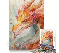 Puzzle leggendario del Drago Rosso da 1000 pezzi per adolescenti, stimola la memoria, facile da realizzare, con bordi puliti, sorpresa natalizia (50x75cm)