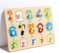 Puzzle Legno Bambini 1 Anno, Giochi Legno 2 Anni, Giochi Montessori con Numeri Animale, Puzzle 18 Mesi, Giocattolo Educativo, Regalo per Bambini e Bambine 2 3 Anni