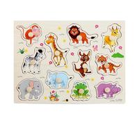 Puzzle Legno Bambini, Puzzle Bambini con animali della giungla, Montessori Giochi Bambino Educativi, Puzzle legno con animali della fattoria, per bambini 1 anno, 2 3 anni