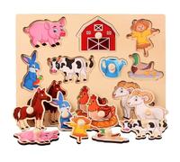 Puzzle Legno Bambini Puzzle di Animali con Maniglie Montessori Giochi Bambino Educativi Giochi in Legno Bambini Giocattoli Educativi Per L'Apprendimento Prescolare per 1 2 3 Anni (Style 7)