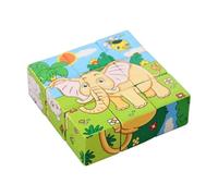 Puzzle Legno Cubo 3D Blocks - Montaggio Educativo 9 Pezzi Bambini | Giocattoli Sicuri Sei Lati Legno Asilo Apprendimento | Enigmi, Scuola Infanzia STEM, Casa Aula Gioco, 15x13x4cm