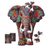 Puzzle Legno Elefante Multicolore - Giocattolo per Bambini 8+ anni