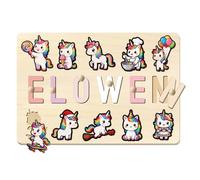 Puzzle Legno Personalizzato Con Nome, Puzzle Legno Bambini 1 Anno Con Animali Per Regali 1 Anno, Regalo Personalizzato Per Bambini Piccoli (1-3 Anni)