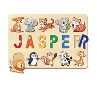 Puzzle Legno Personalizzato Con Nome, Puzzle Legno Bambini 1 Anno Con Animali Per Regali 1 Anno, Regalo Personalizzato Per Bambini Piccoli (1-3 Anni)