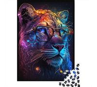 Puzzle Leonessa con Occhiali, Divertimento per la Famiglia, Puzzle in Cartone Riciclato al 100%, per Bambini e Adulti dai 12 Anni in su, Regali di Halloween, 300 Pezzi (40x28cm)