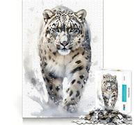 Puzzle leopardato ad acquerello da 1000 pezzi,divertente per stimolare la concentrazione,tagliato al laser per un incastro perfetto,attività ideale per rafforzare i legami affettivi (38x26cm)