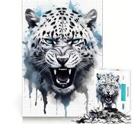 Puzzle leopardato ad acquerello da 1000 pezzi per adolescenti,stimolante per la mente,divertente,senza spazi vuoti,incastro perfetto,piacevole svago per interni accoglienti (38x26cm)