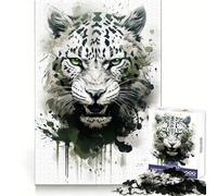 Puzzle leopardato ad acquerello da 1000 pezzi per adulti, per migliorare la concentrazione, per un tempo ben speso, per incastrare bene i pezzi, per una sorpresa di Natale (50x75cm)