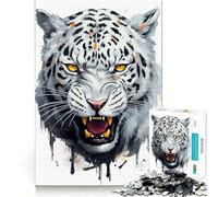 Puzzle leopardato ad acquerello per ragazzi,1000 pezzi,divertente gioco di memoria,superficie liscia e senza sbavature,regalo di compleanno,rompicapo (38x52cm)
