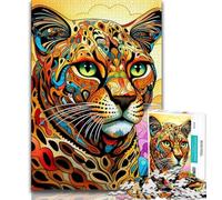 Puzzle leopardo africano da 1000 pezzi per adolescenti, aiuta il cervello ad allenarsi, giocattoli avvincenti per coltivare la pazienza, ottimo regalo (75x50cm)