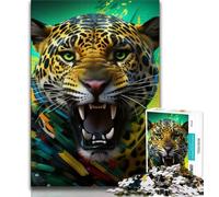 Puzzle leopardo africano da 1000 pezzi per adulti, gioco stimolante e gioco per famiglie, ideale come regalo per tutta la famiglia, 38x26cm
