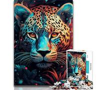 Puzzle leopardo africano per adulti da 1000 pezzi, gioco stimolante e per famiglie con pezzi completamente interconnessi di forma casuale, 50x75cm