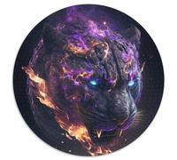 Puzzle leopardo da 1000 pezzi per adulti, puzzle rotondo da 1000 pezzi, rompicapo ad alta difficoltà per adolescenti, 67,5x67,5 cm