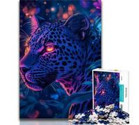 Puzzle leopardo della giungla 1000 pezzi per adolescenti, aiuta il cervello a esercitare giocattoli avvincenti per coltivare la pazienza e l'interazione genitore-figlio 38x26cm