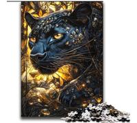 Puzzle leopardo nero dorato da 2000 pezzi per adolescenti, gioco educativo per famiglie, adatto per la decorazione della scrivania (70x100cm)