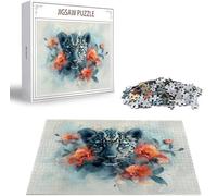 Puzzle Leopardo Puzzle 4000 Pezzi Jigsaw Adulti DIY Classici Gioco, Puzzles a Forma di Fiore, Giochi Rilassamento e Intelligence per Ragazzi da 14 Anni 141 x 87 cm/4000 pcs con Scatola Regalo B-2527