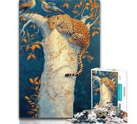 Puzzle "Leopardo sull'albero" per adolescenti, 1000 pezzi, difficile da completare ma divertente e umoristico, regalo di compleanno, regali, decorazione da parete, 38x26cm
