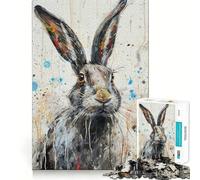 Puzzle "Lepre Schizzata" per Ragazzi, 1000 Pezzi, Gioco di Logica Efficace Antistress, Bordo Trasparente, Regalo Classico 38x26cm