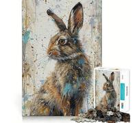 Puzzle "Lepre Selvatica" da 1000 pezzi,gioco di abilità mentale,taglio laser di alta qualità,esercizio mentale per momenti di relax a casa (38x26cm)
