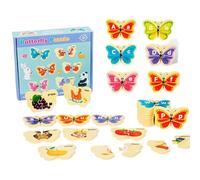 Puzzle Lettera | Di Legno Di Animali Educativi | Wooden Alphabet Puzzle | Imparare Giocattolo per Bambini Piccoli, Gioco Di Motore Fine Educativo per Bambini 3+, Viaggio In Aula