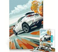 Puzzle Lexus RX bianca su strada,1000 pezzi,gioco per lo sviluppo delle capacità cognitive,superficie liscia e priva di sbavature,rilassante attività di gruppo al chiuso (38x52cm)
