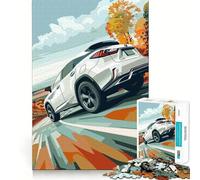 Puzzle Lexus RX bianca su strada per adulti,1000 pezzi,gioco stimolante per la mente,dimensioni uniformi,pezzi precisi,ideale da portare in viaggio,gioco per allenare la mente,regalo (38x26cm)