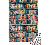 Puzzle Libreria Floreale Vintage, Arte Libreria Fantasiosa a Motivi, 1000 Pezzi Carta Riciclata, Regali Uomini Donne, Gioco Familiare Divertente e Stimolante per Adulti 52x38cm/1000pcs