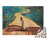 Puzzle Libro Aperto Sentiero 1000 Pezzi 52x38cm Carta Riciclata per Adulti, Difficile, Educativo, Decompressione, Idea Regalo