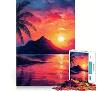 Puzzle "L'isola del tramonto rosso" da 1000 pezzi per adulti, un gioco stimolante per la mente, un'opera d'arte da collezione 50x75cm