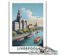 Puzzle Liverpool, Regno Unito, 2000 pezzi per adolescenti, attività per famiglie con poster abbinato e foglio di quiz per età 14+ 2000 pezzi (70x100cm)