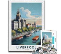Puzzle Liverpool, Regno Unito, per adolescenti, 1000 pezzi, gioco stimolante, ideale come regalo per tutta la famiglia, 38x26cm
