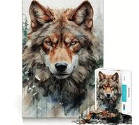 Puzzle "Lo sguardo di un lupo arrabbiato" da 1000 pezzi per ragazzi, gioco di logica stimolante, attività per la casa, bordi trasparenti, regalo prezioso 38x26cm