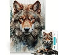 Puzzle "Lo sguardo di un lupo arrabbiato" per ragazzi, 1000 pezzi, gioco di logica, passatempo per la casa, taglio preciso, regalo per le festività 50x75cm