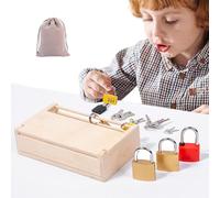 Puzzle Lock Box - Puzzle Lock | Unlock Toy for Kids | Locks and Key Toy | Locks Set Keys | Educational Wooden Learning Materials Gift for Kids, Preschool, Home Classroom Stem Educational Toys