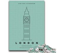 Puzzle Londra Regno Unito 2000 pezzi per adulti e adolescenti, antistress, per trascorrere il tempo in casa, per migliorare l'amore tra coppie, 2000 pezzi (70x100cm)