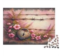 Puzzle Lucchetto Fiore 1000 Pezzi 70x50cm Carta Riciclata per Adulti, Difficile, Sviluppo Abilità Manuali, Idea Regalo