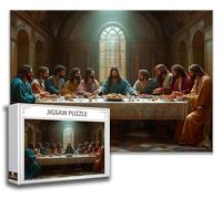 Puzzle L'Ultima Cena Puzzle 1000 Pezzi Uomo Bambini 3 4 5 6 7 8 Anni Bambino, Bambina, Maschio Rilassamento e Intelligence 75x50 cm DIY Di Legno Puzzle Arte,Regalo Uomo e Donna, Decorazione Murale X-0