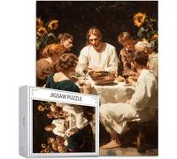 Puzzle L'Ultima Cena Puzzle 4000 Pezzi Jigsaw Adulti DIY Classici Gioco, Puzzles a Forma di Fiore, Giochi Rilassamento e Intelligence per Ragazzi 141x87cm/4000 pcs con Scatola Regalo in Legno H-7054