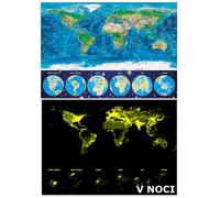 Educa - Puzzle Neon di mappa del mondo - 1000 Pezzi