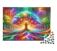 Puzzle Luminous Rainbow Tree 52x38cm 1000 Pieces per Adulti Ragazzi Famiglia Serata Gioco Decorazione Casa Regalo Compleanno Natale Attivita Rilassante