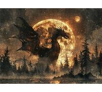Puzzle luna drago - Puzzle 1500 Pezzi per Adulti - Puzzles Giochi Rilassamento e Intelligence - Bene Confezionamento in Scatola - Stampa ad Alta Definizione - Puzzles Legno Impegnativi s7h-822
