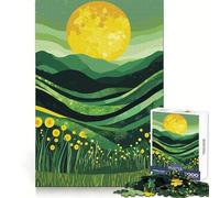 Puzzle "Luna Gialla tra le Montagne" da 1000 pezzi per adolescenti, ideale per stimolare la memoria, per un piacevole momento di relax, con incastri solidi e unici, regalo di Natale (38x26cm)