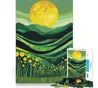 Puzzle "Luna Gialla tra le Montagne" per Adolescenti,1000 Pezzi,Gioco di Memoria Divertente,Componenti Robusti e Diretti,Portatile,Ideale per i Viaggi (38x26cm)