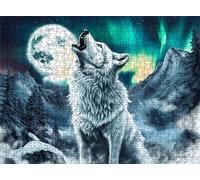 Puzzle luna Lupo - Puzzle 3000 Pezzi per Adulti - Puzzles Giochi Rilassamento Intelligence - Bene Confezionamento Scatola - Stampa Alta Definizione Colori Brillanti - Puzzles Legno Impegnativi s7h-190