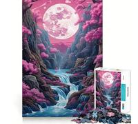Puzzle Luna piena al neon che sorge per ragazzi, 1000 pezzi, gioco di logica, divertimento per tutta la famiglia, taglio di precisione, (50x75cm)