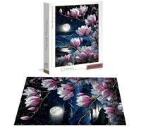 Puzzle Luna Puzzle 1000 Pezzi Jigsaw Adulti DIY Classici Gioco, Puzzles a Forma di Magnolia, Giochi Rilassamento e Intelligence per Ragazzi da 14 Anni 75 x 50 cm/1000 pcs con Regalo in Legno B-5627