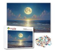 Puzzle Luna Puzzle 3000 Pezzi Spiaggia, Adulti e Adolescente Divertente Giocattolo per Giocare, Impegnativi Impossibile Jigsaw con Poster e Borsa Chiusa per Decorazioni Casa Parete, Regalo Donna J-4